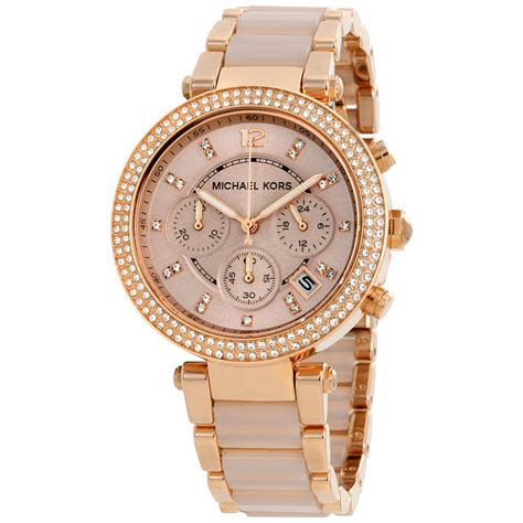 michael kors women's parker watch rose gold